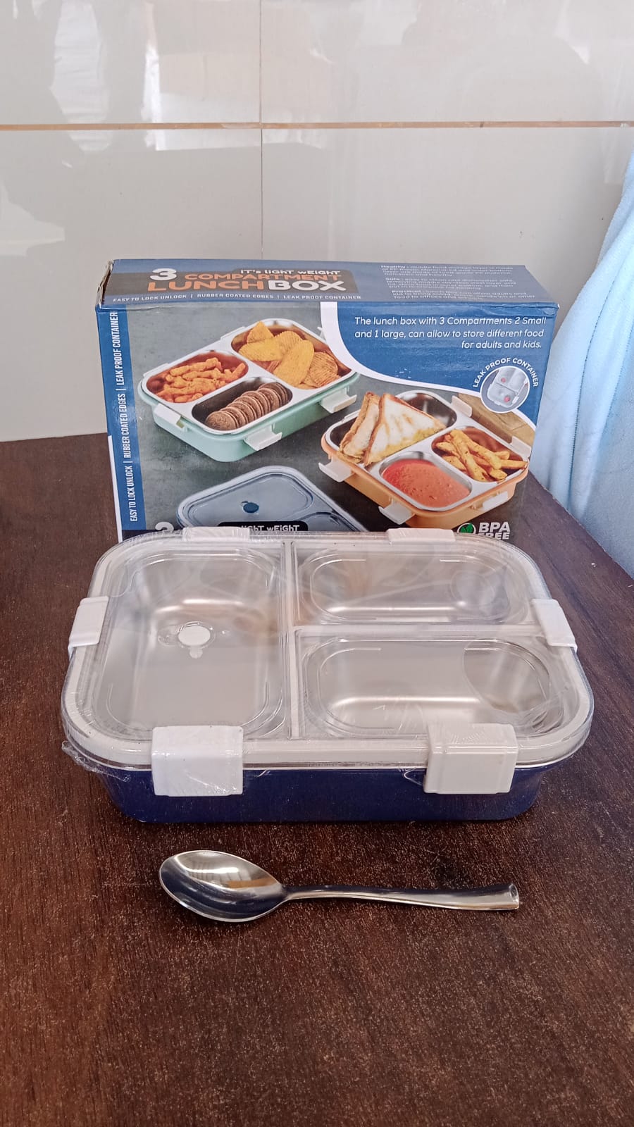 3 Compartment Transparent Stainless Steel Lunch Box for Kids, Tiffin Box, Lunch Box, Lunch Box for Kids, Insulated Lunch Box, Lunch Box for Office Women and Men, Stainless Steel Tiffin Box for Boys, Girls, School Office (Multi Color) 3 Compartment Transparent Stainless Steel Lunch Box for Kids, Tiffin Box, Lunch Box, Lunch Box for Kids, Insulated Lunch Box, Lunch Box for Office Women and Men, Stainless Steel Tiffin Box for Boys, Girls, School Office (Multi Color)